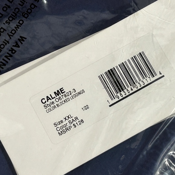 Johnny Was Calme Color Blocked Leggings Navy Blue/Purple/Lavender Size XXL - Picture 7 of 8